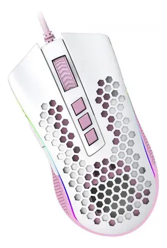 Thumbnail: Mouse Gamer Redragon Storm Rgb Branco E Rosa M808wp-rgb