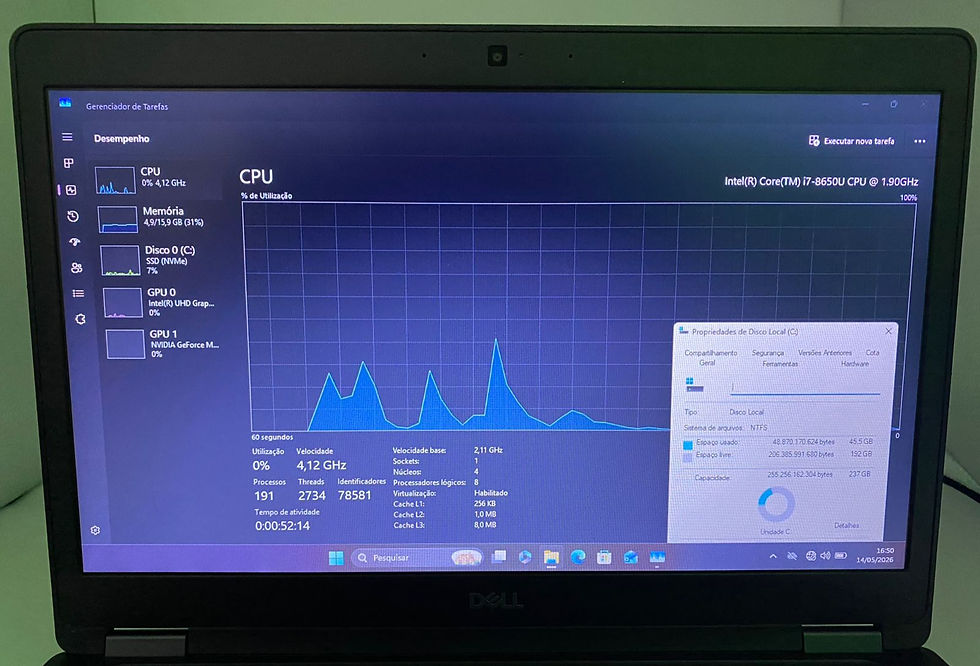 Miniatura: Noteboo Dell Latitude 5490  i7-8650U 16GB 256GBs NVMe NVIDIA