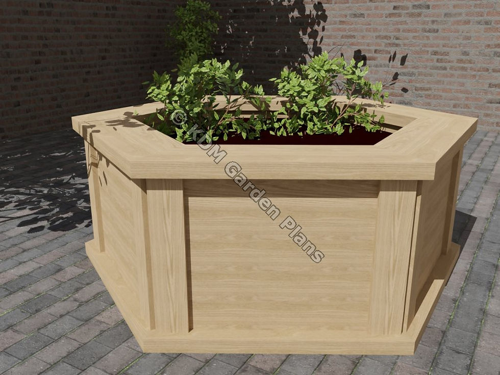 Thumbnail: Hexagonal Raised Wooden Garden Pond or Planter 370 Litre  (Woodwork Plans))