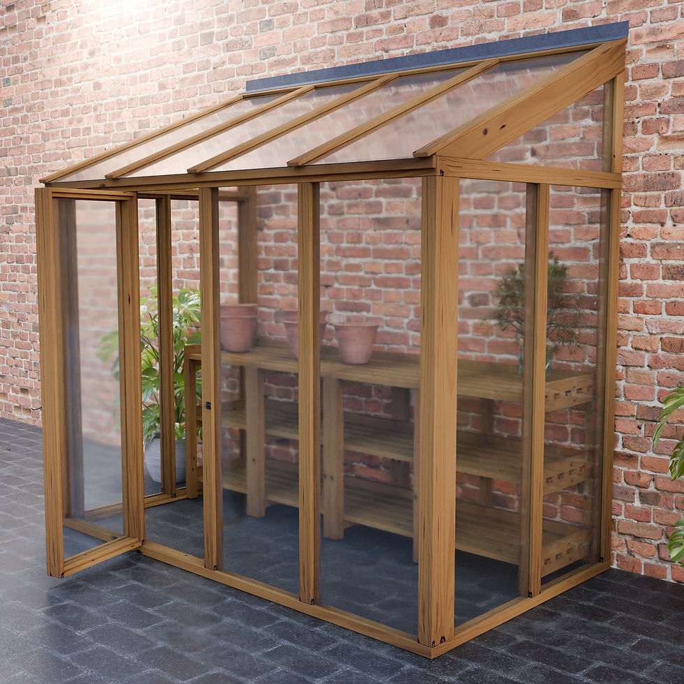 Thumbnail: UK Modular Wooden Lean To Greenhouse 2,3,4,5,6 Bay Modules plan 1.3m to 3.85m