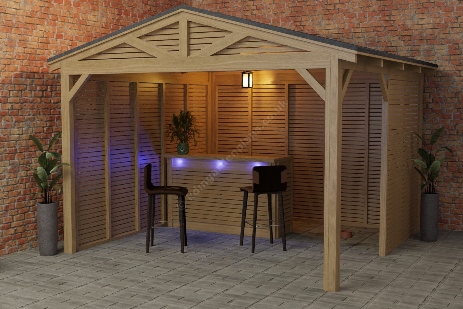 UK Garden Pitched Roof Shelter DIY Woodwork Plans Instructions 3m x 3m