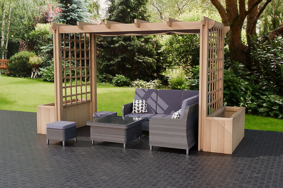 Thumbnail: UK Modern Shaded Canopy Pergola 1.8m x 3.6m (6ft x 12ft) optional Planters