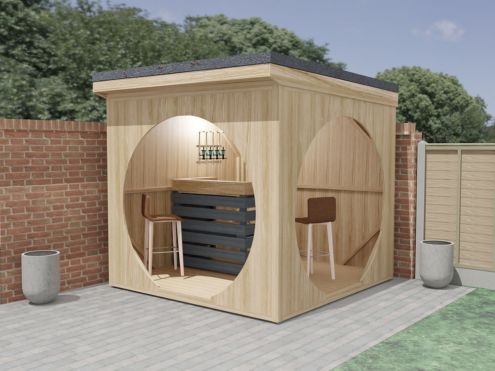 Thumbnail: UK Garden Cube Bar Space Woodwork Build Plans DIY (2.6x2.6m) Summer House Cabin