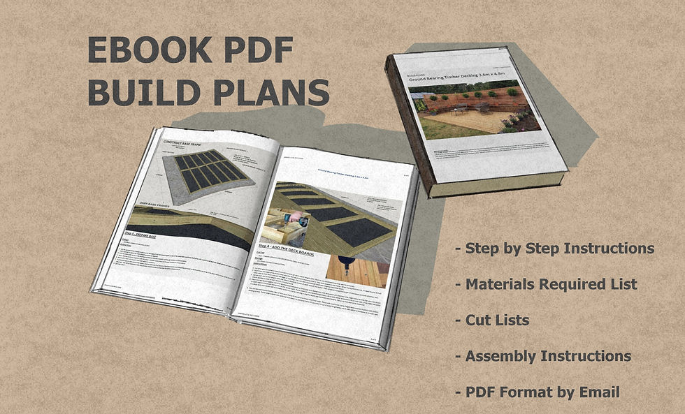 Thumbnail: Outdoor Timber Garden Decking Build Plans Do It Yourself 3.6m x 4.8m