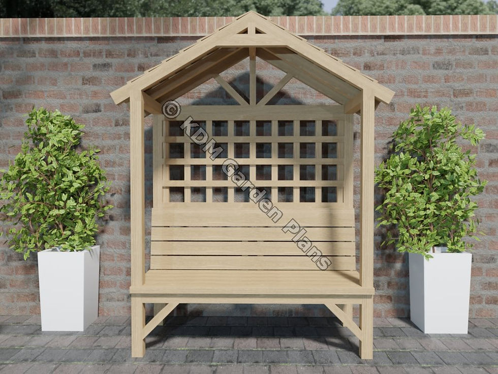 Thumbnail: UK Wooden Garden Arbour Seat 1.5m Build Plans Do It Yourself
