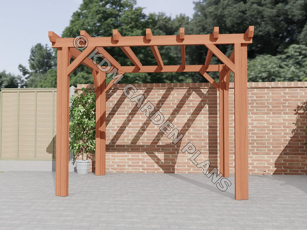 Thumbnail: UK Wooden Garden Pergola 3m x 2.5m Woodwork Plans