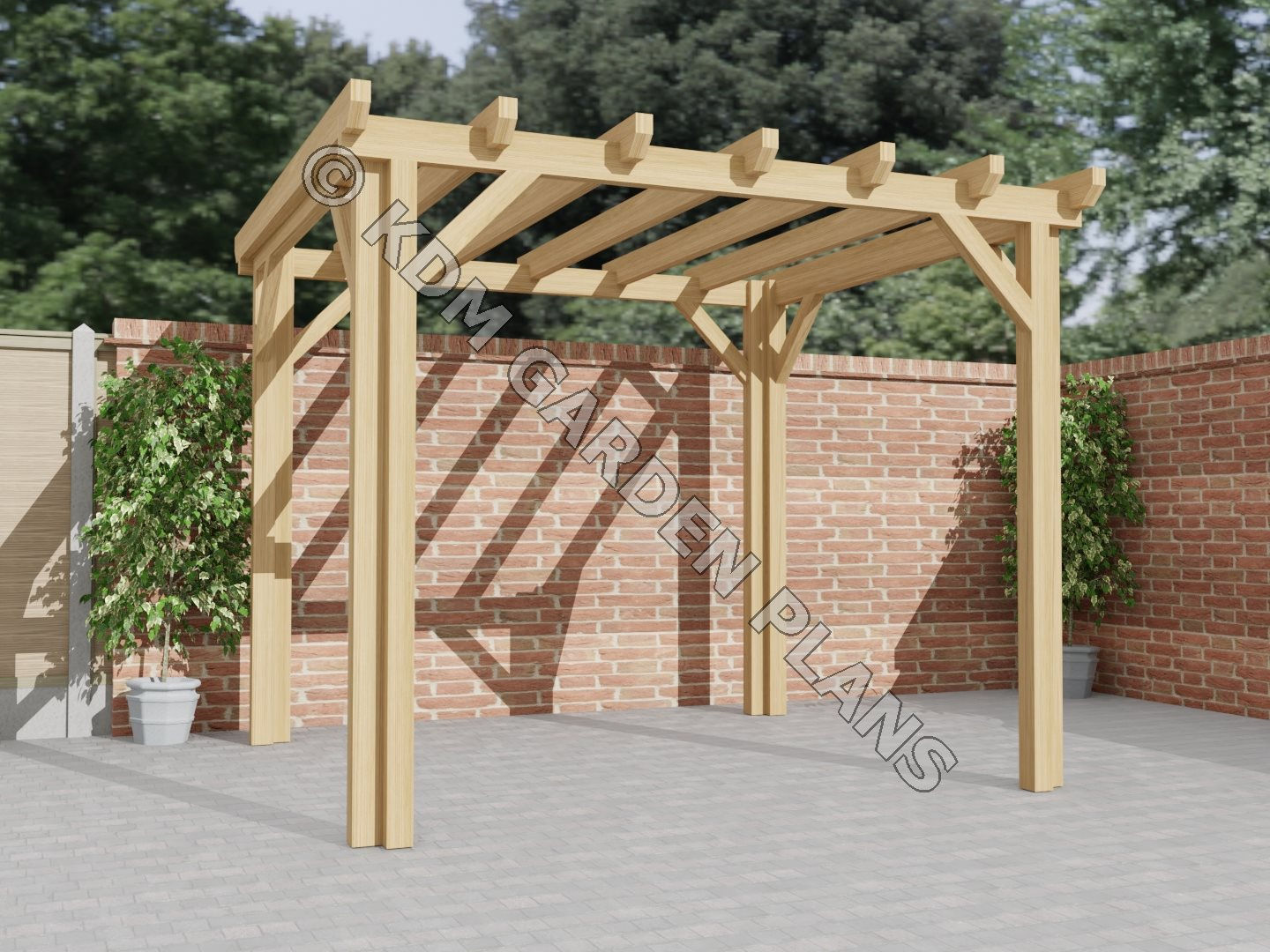 UK Wooden Garden Pergola 3m x 2.5m Woodwork Plans