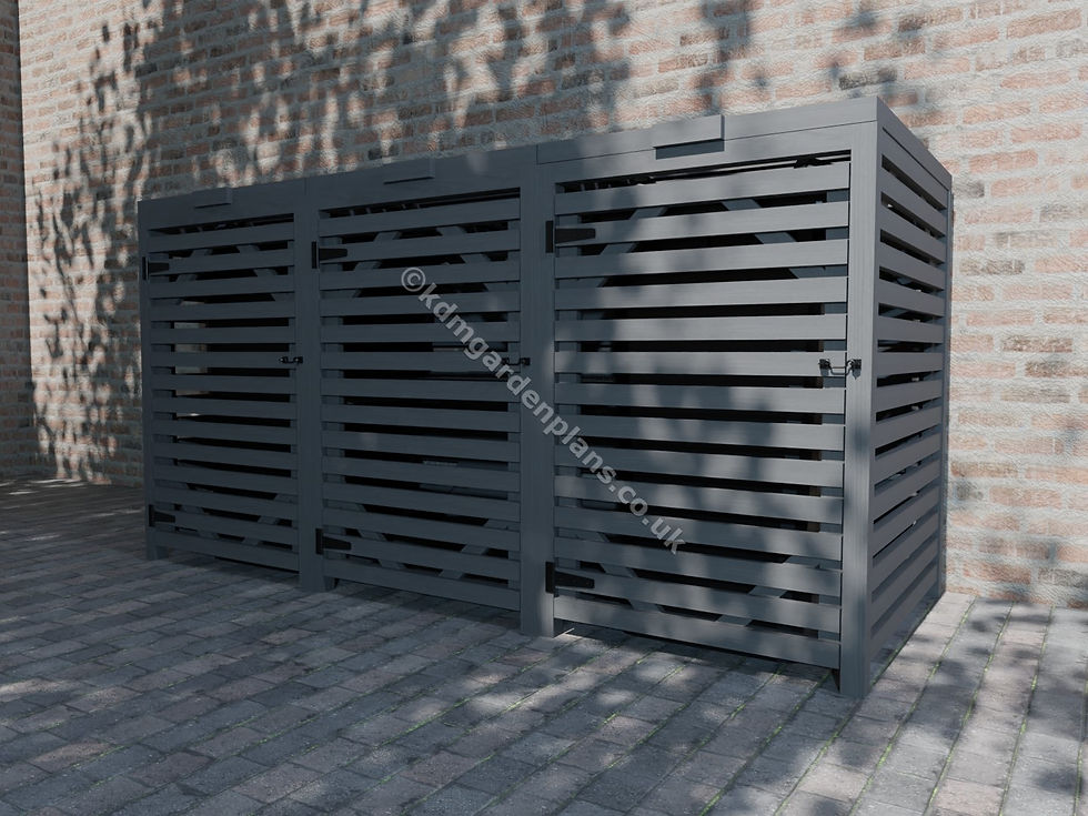 Thumbnail: UK Woodwork Plans Single Double Triple Quad Wheelie Store (Build Plans Only)