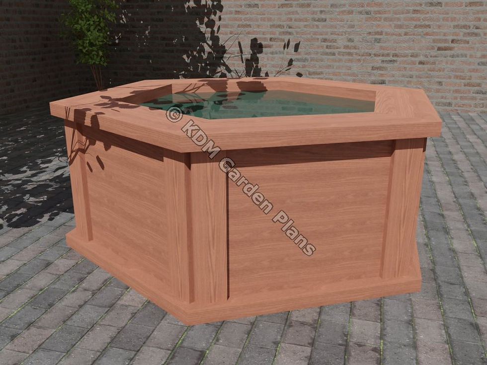Thumbnail: Hexagonal Raised Wooden Garden Pond or Planter 370 Litre  (Woodwork Plans))