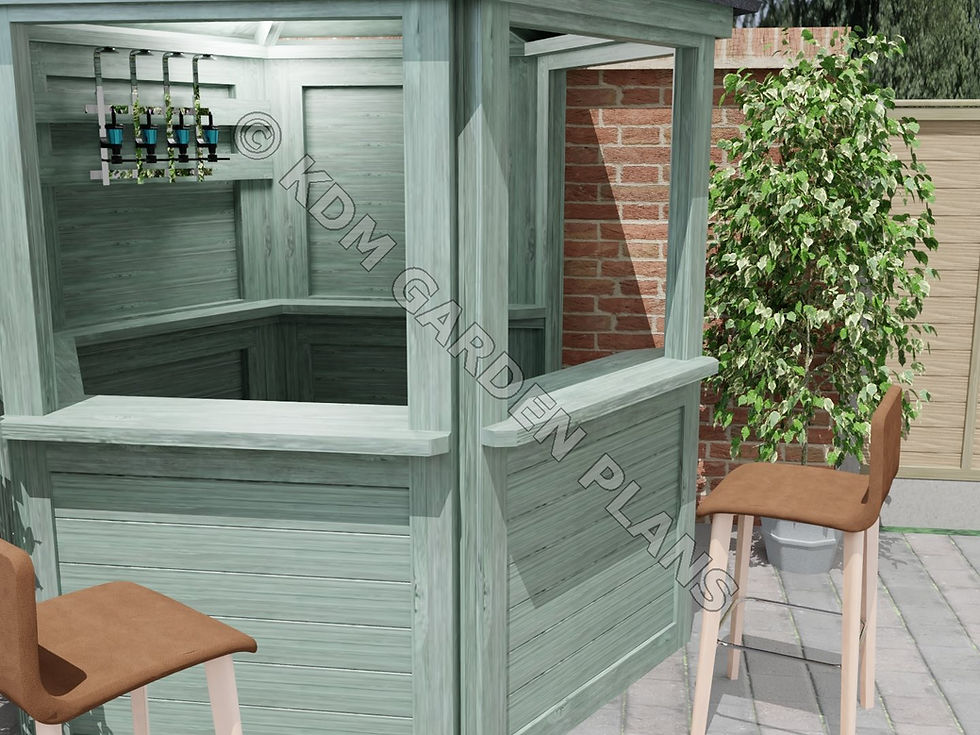 Thumbnail: UK Hexagonal Garden Bar Build Plans Instructions Cocktail Gin Tiki Home Bar