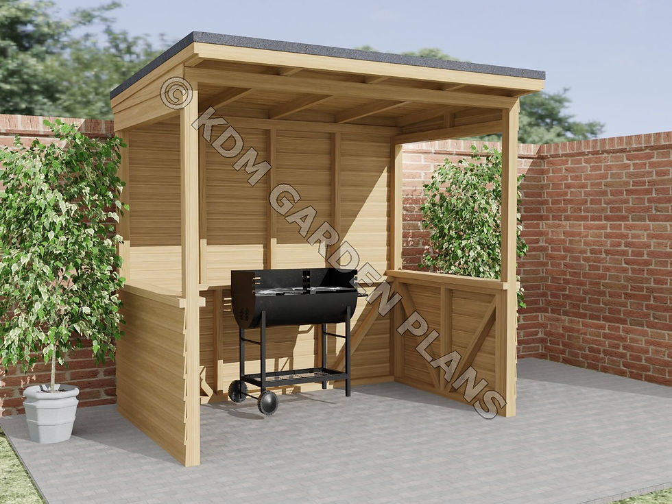 Thumbnail: UK Wooden Garden BBQ Barbeque Shelter 1.5m x 2.4m