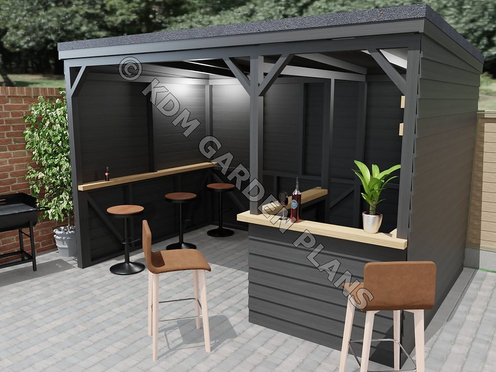 Thumbnail: US Home Garden Bar with Shelter 7'10 "x 11'10" Tiki Bar and Shelter