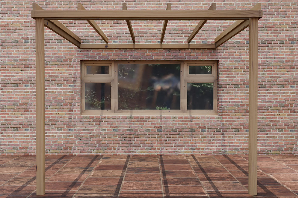 Thumbnail: US Lean To Easy Build Patio Shaded Canopy Wooden Garden Pergola 10ft x 10ft