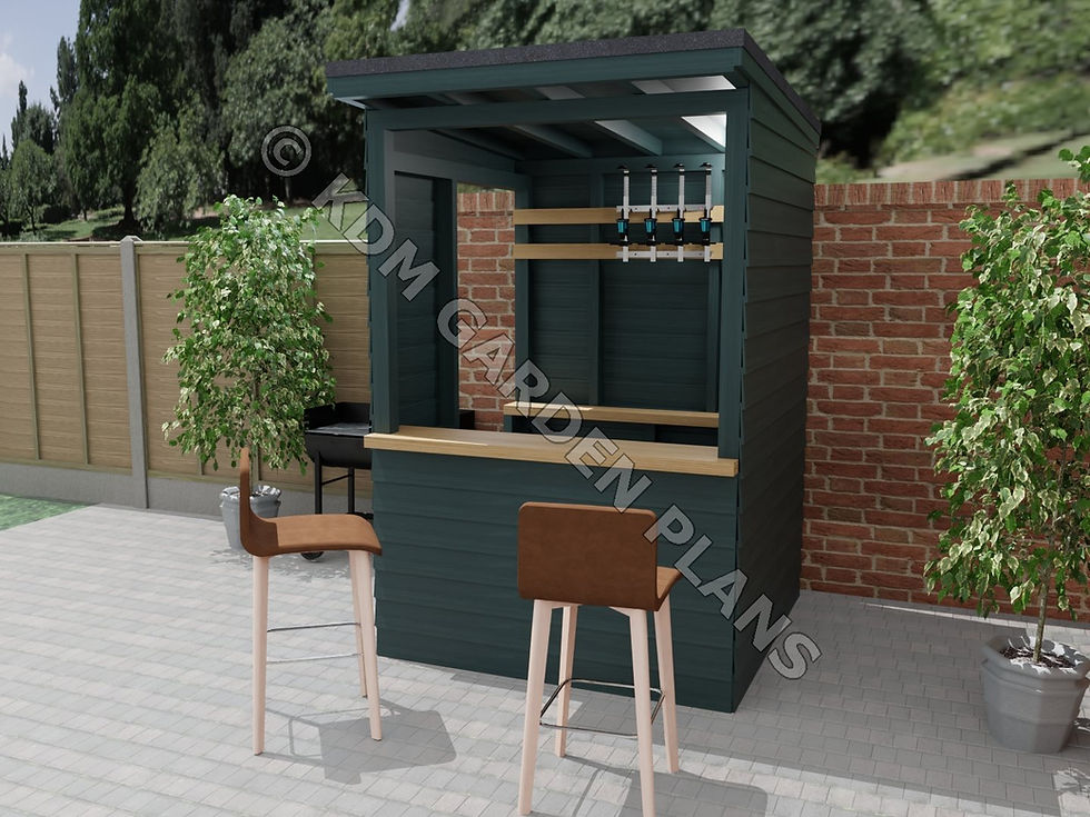Thumbnail: UK Small Home Garden Bar 1.5mx1.5m Tiki BBQ Pub (Build Plans Only No Materials)