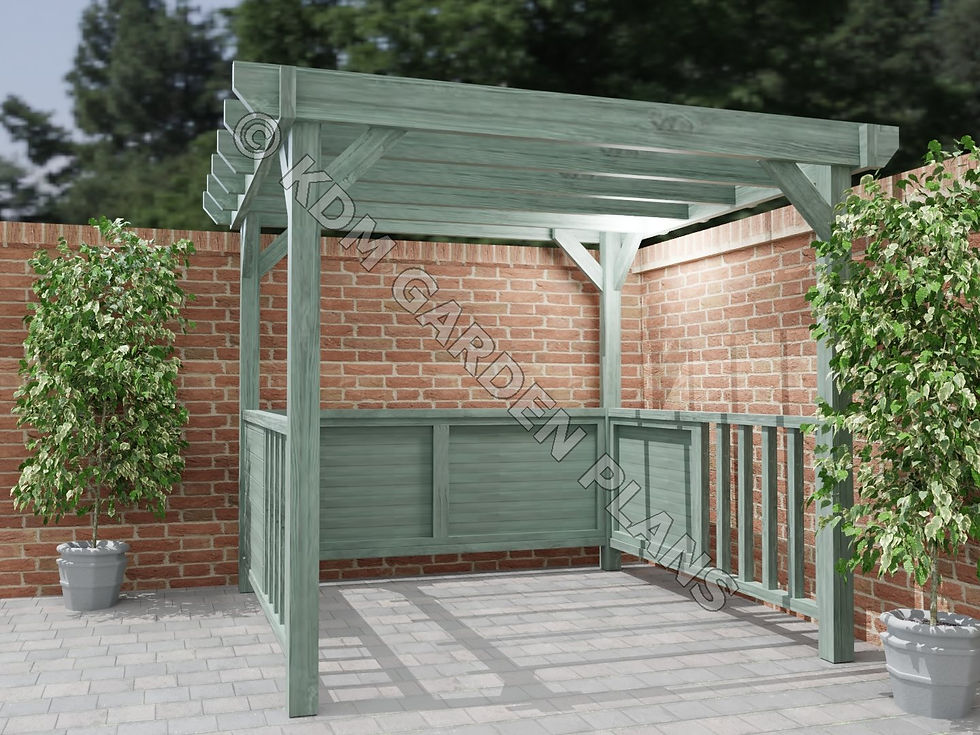 Thumbnail: UK Wooden Garden Panelled Gazebo 2.3m x 2.3m Woodwork Plans
