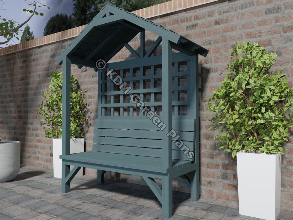 Thumbnail: UK Wooden Garden Arbour Seat 1.5m Build Plans Do It Yourself