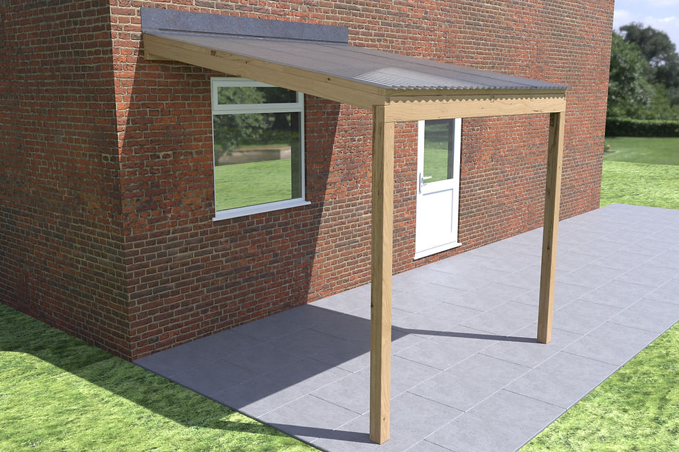 Thumbnail: UK Wooden Garden Lean To Patio Shelter 2.4m x 2.4m Digital Woodwork Plans