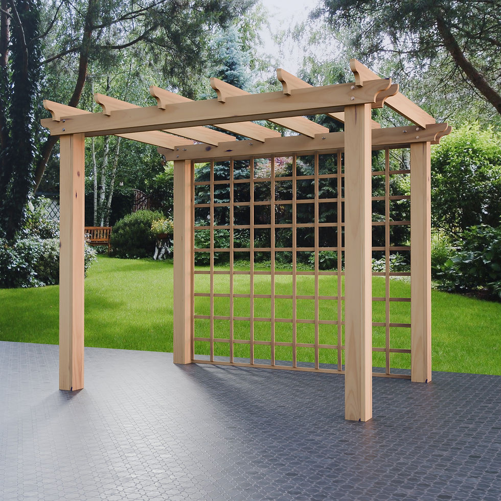 Thumbnail: US Modern Shaded Canopy Wooden Garden Pergola 13ft x 13ft