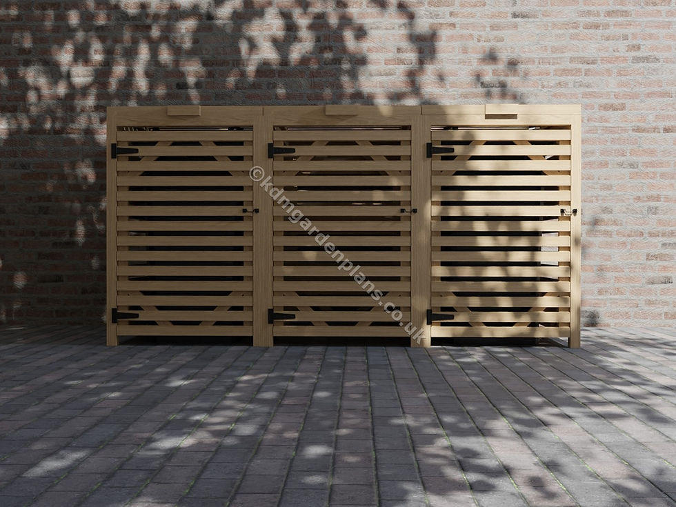 Thumbnail: UK Woodwork Plans Single Double Triple Quad Wheelie Store (Build Plans Only)