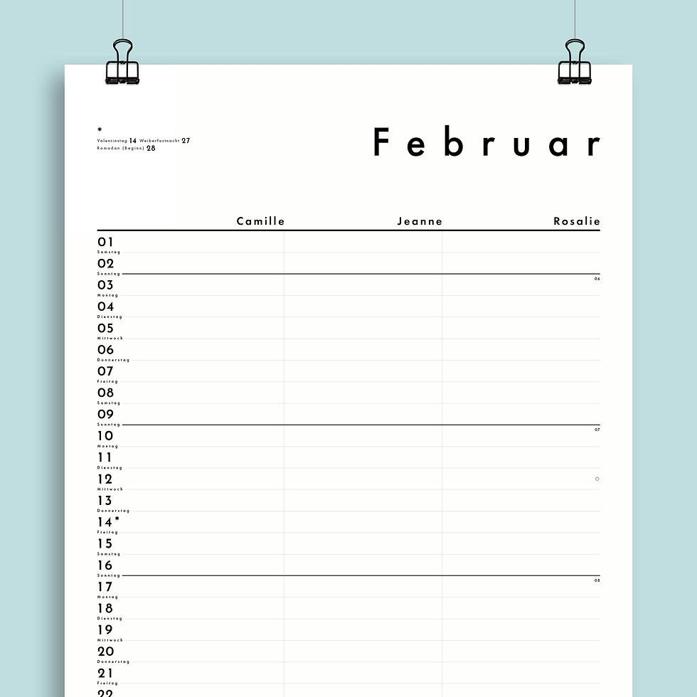 Miniaturbild: Familienplaner Nr. 05 / Din A3 / Personalisierbar