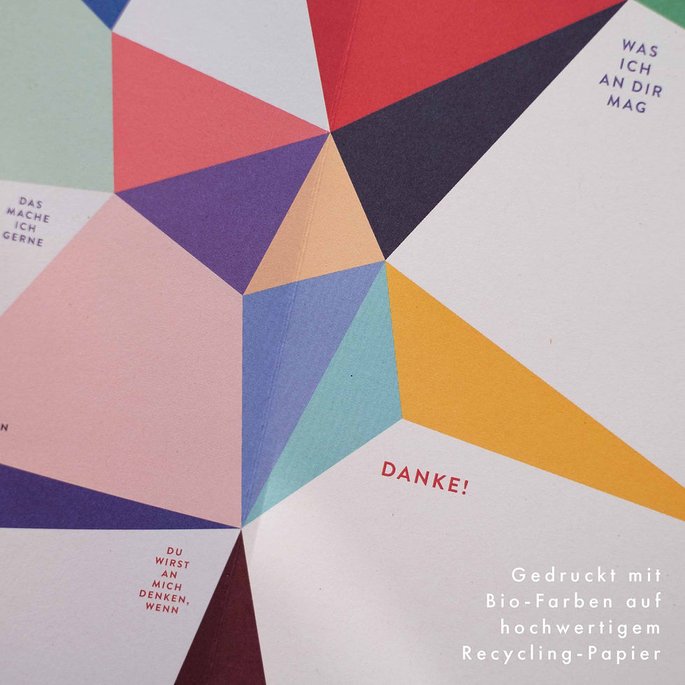 Miniaturbild: Dankeskarte, klimaneutral gedruckt mit Bio-Farben auf Recyclingpapier