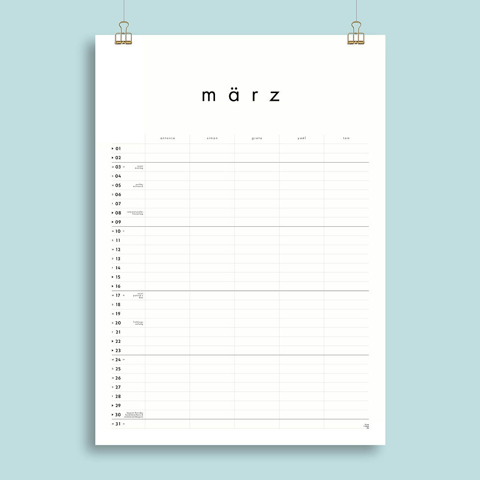 Miniaturbild: Familienplaner Nr. 04 / Din A3 / Personalisierbar