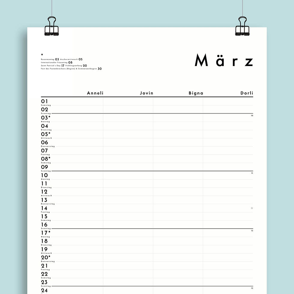 Miniaturbild: Familienplaner Nr. 05 / Din A3 / Personalisierbar