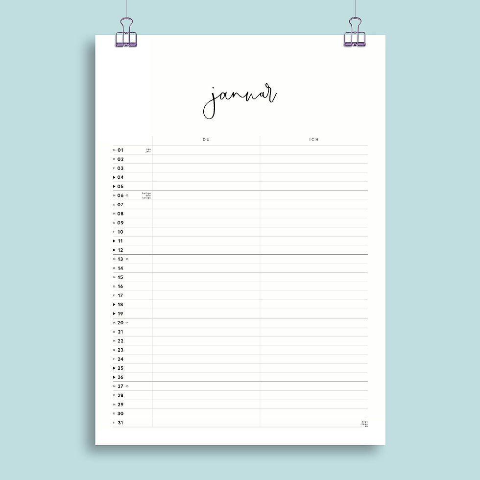 Miniaturbild: Familienplaner Nr. 03 / Din A4 / Personalisierbar