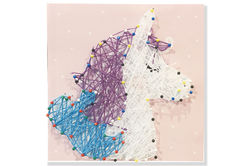 Coffret String art Licorne 21x21 cm