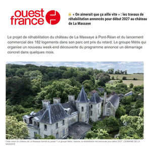Article presse Ouest France Domaine de la Massaye, réhabilitation du château