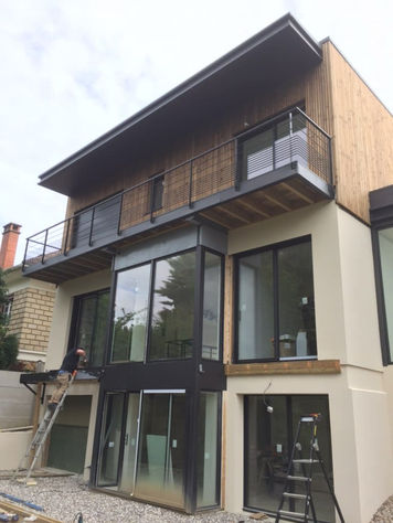 chantier construction maison en bois Louveciennes Yvelines