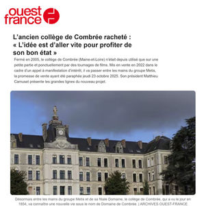 L’ancien collège de Combrée racheté : « L’idée est d’aller vite pour profiter de son bon état » Ouest france