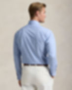 Men's Premium Cotton Striped Shirt with Embroidered Logo and Tailored Fit