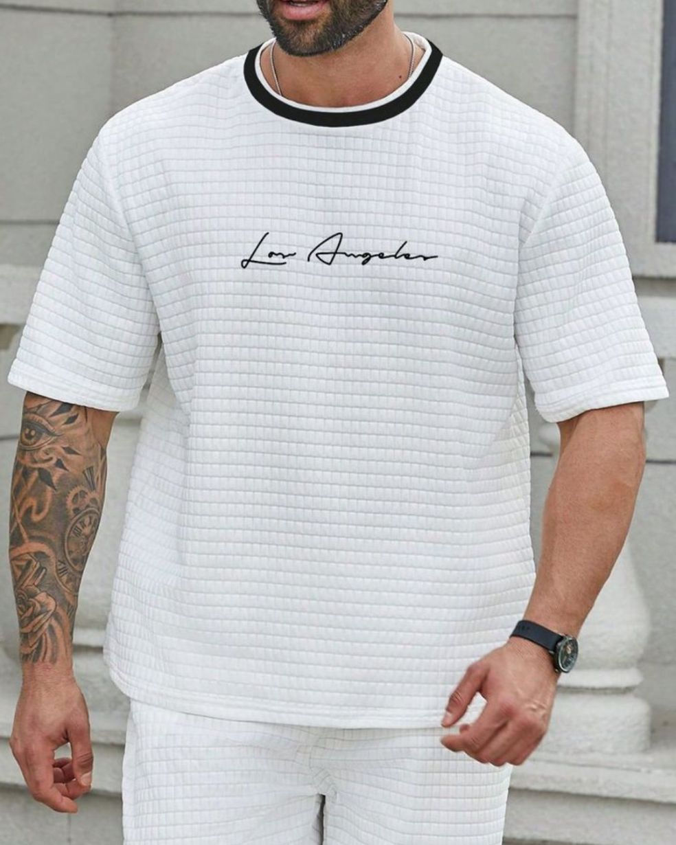 Teenage Boys' Quilted Embroidered "Los Angeles" T-Shirt