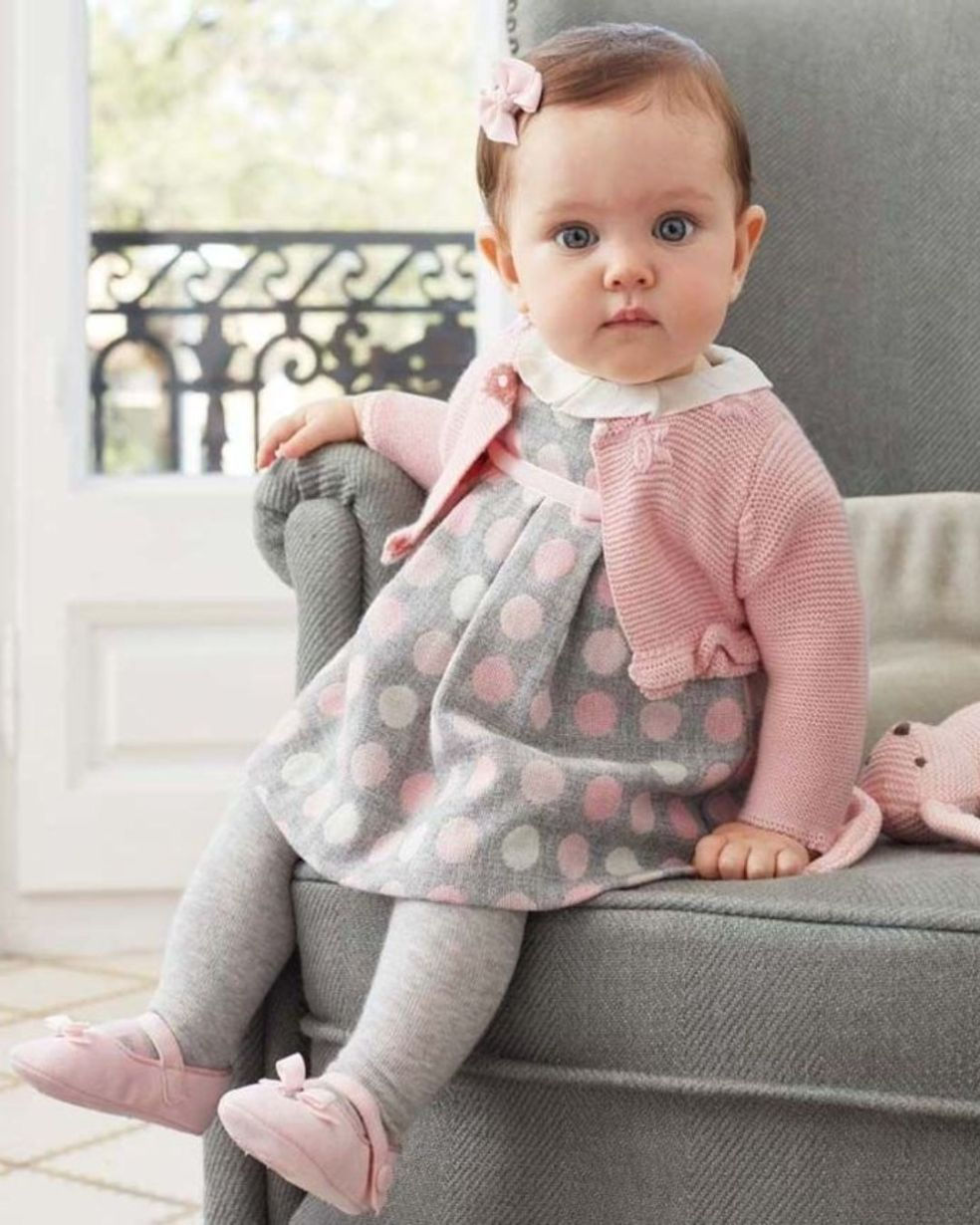 Elegant Polka Dot Knit Dress & Cardigan Set
