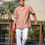 Thumbnail: Men’s Linen Half-Sleeve Geometric Print Shirt
