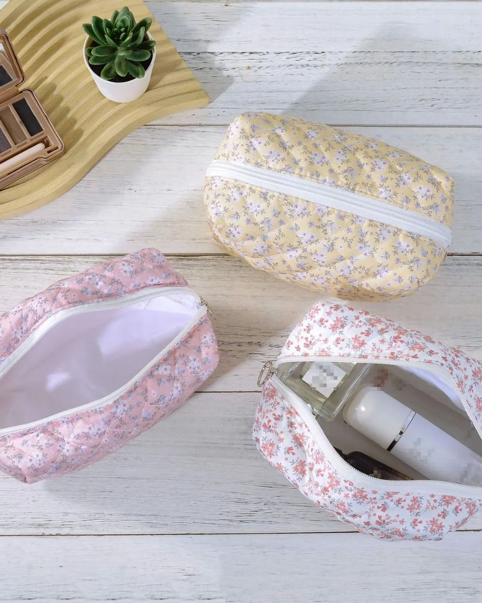 Soft lightweight Quilted Cosmetic & Utility Bag