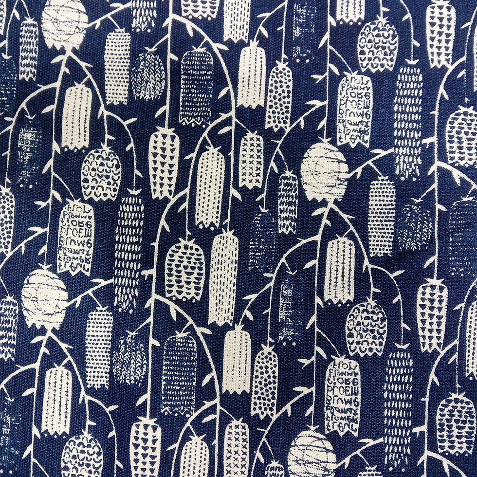 Thumbnail: 100% Cotton Indigo White Block Print unique Design