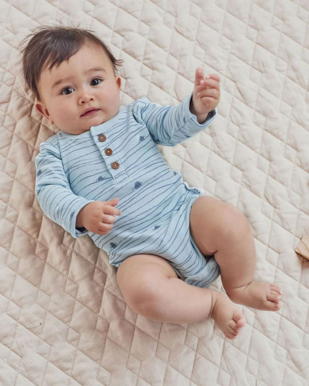 Organic Cotton Striped Baby Bodysuit Onesies - & Breathable | Low MOQ