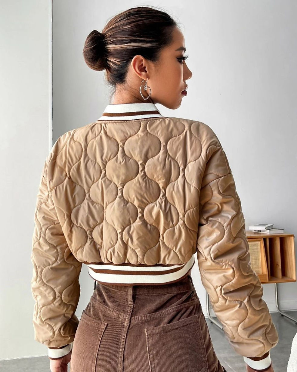 Thumbnail: Stylish varsity-inspired cropped jacket