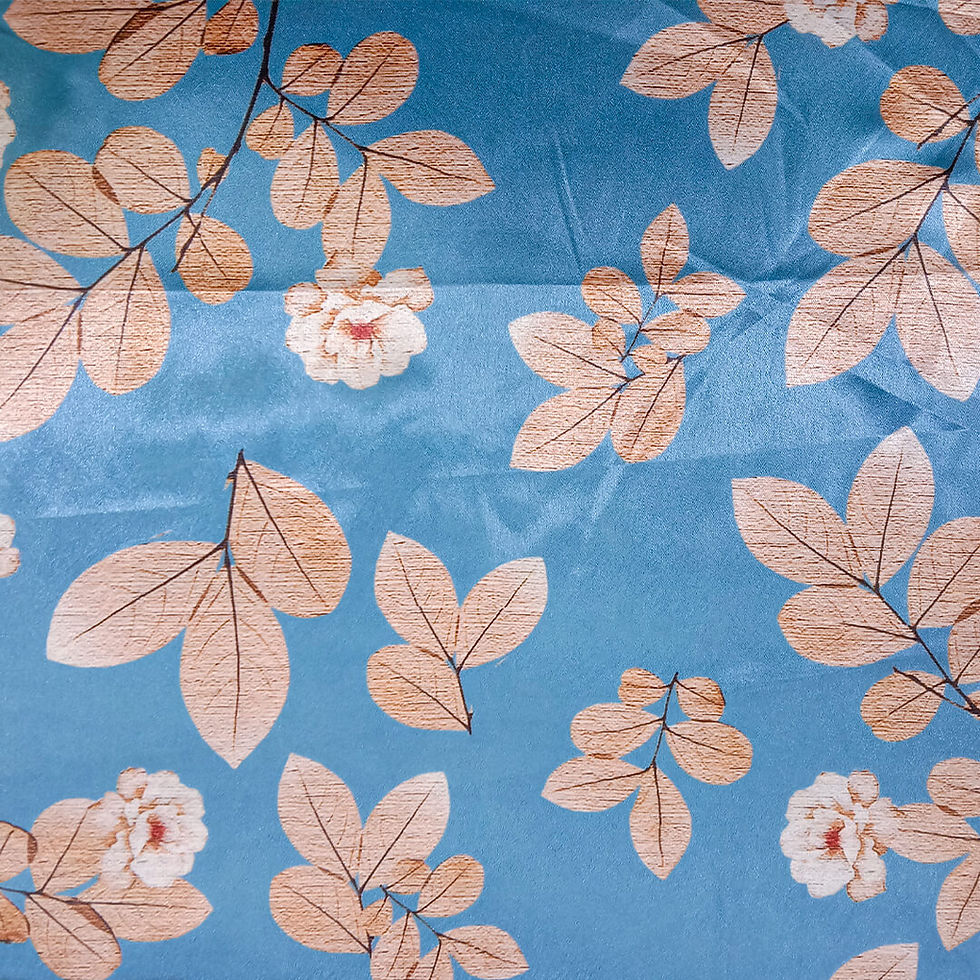 Thumbnail: Premium 100% Polyester Arctic Blue Leaflet Pattern Ideal for Small & Mid-Size Fashion Brands in USA & UK