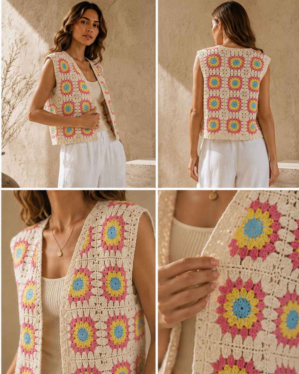 Artisanal Crochet Vest for Resort & Contemporary Lifestyle Brands