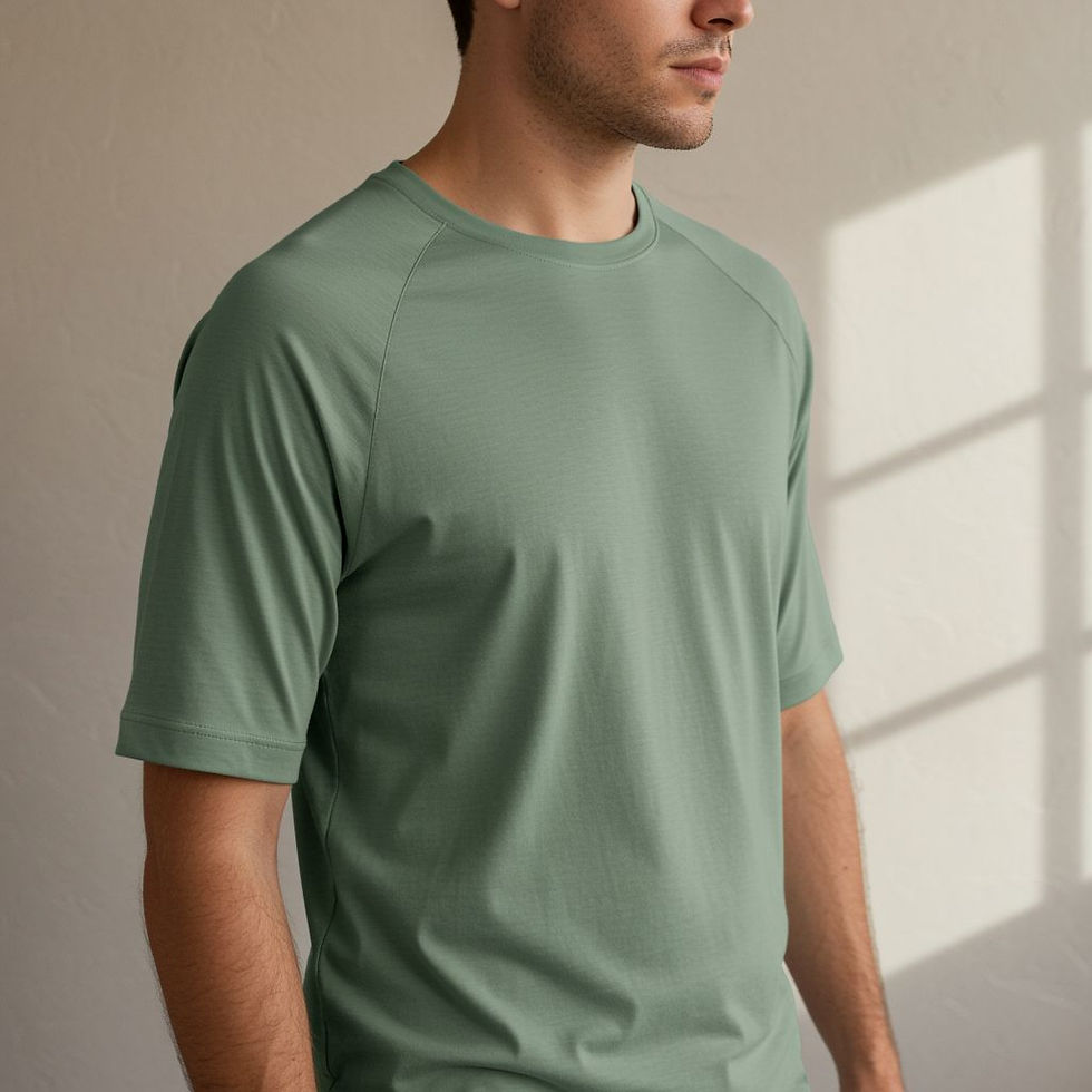 Thumbnail: Premium High-Quality Crew Neck 100% Bamboo Cotton T-Shirt – Raglan Sleeves