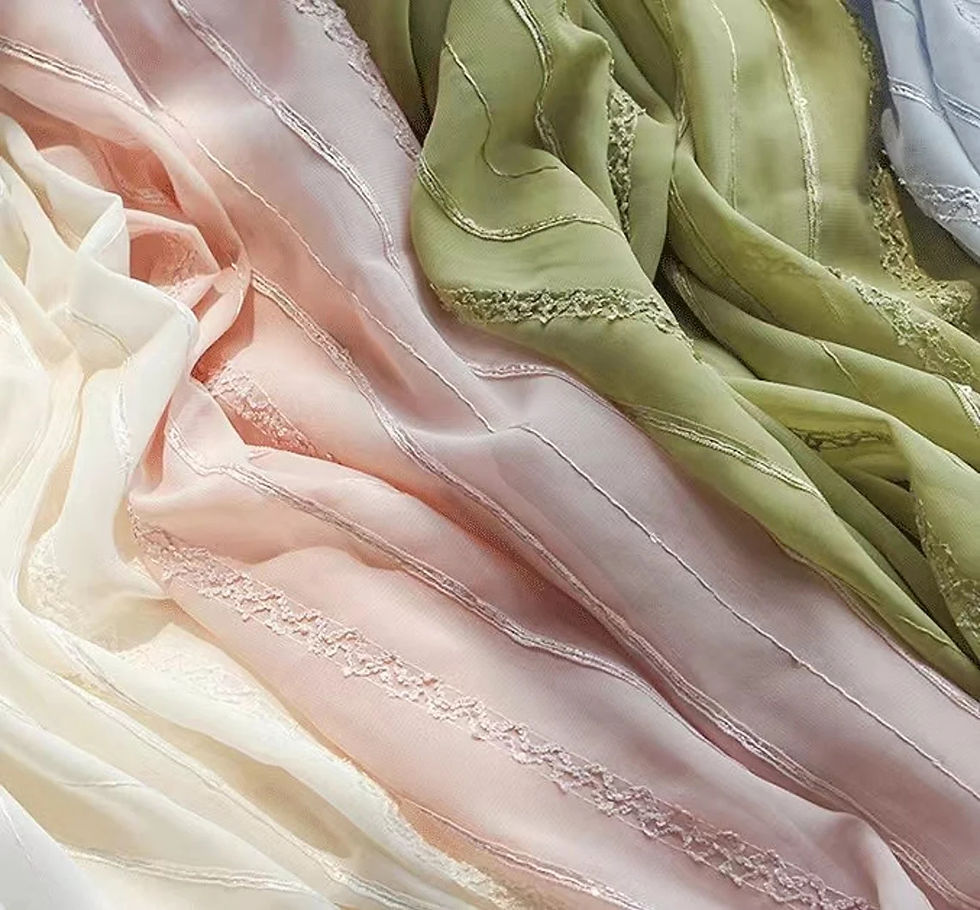 Thumbnail: Floral chiffon fabric with elegant nature-inspired design.