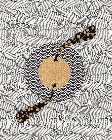 Melentïr digital file Japanese washi chiyogami paper high vibration high frequency art collage Mokusho Abigaëlle Richard