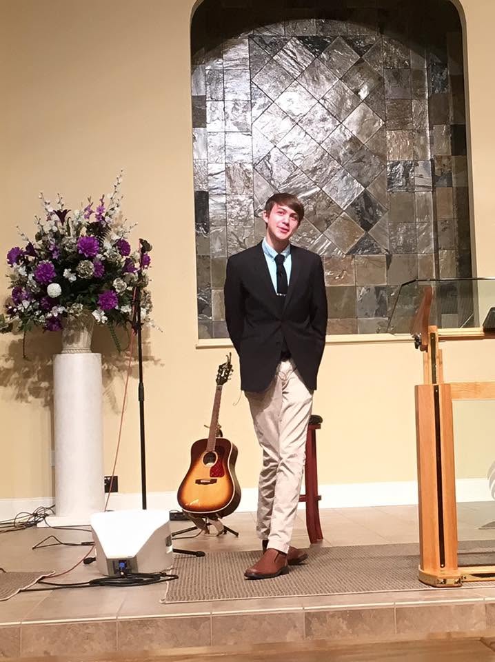 Andrew preaching during his senior year at Georgia-Cumberland Academy