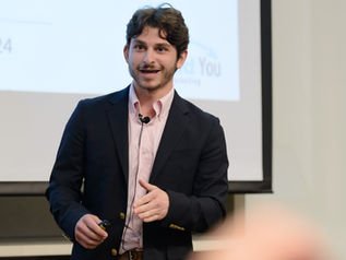 Jake Ross speaking at Babson College