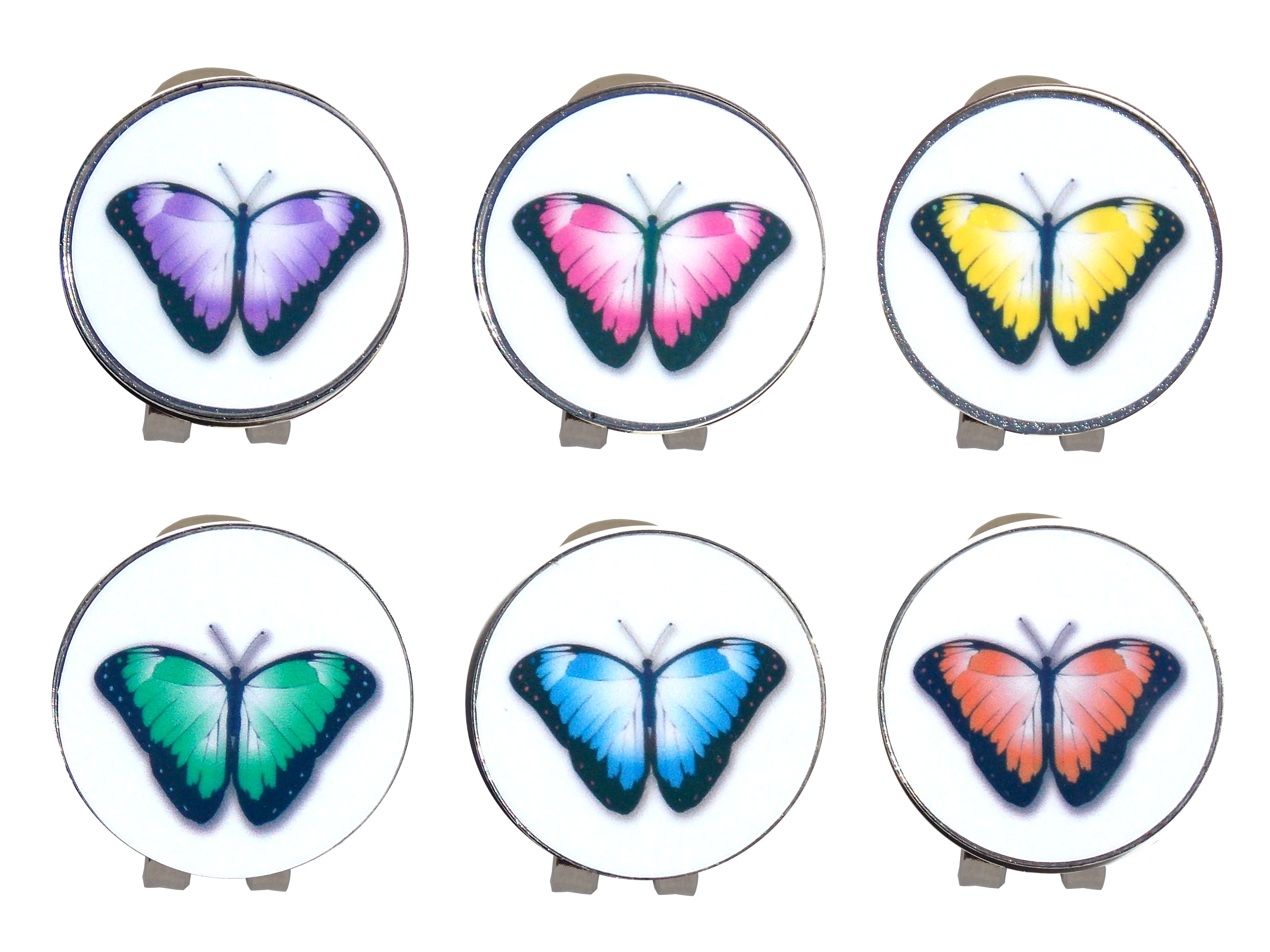 Butterfly Golf Ball Markers with Hat Clip