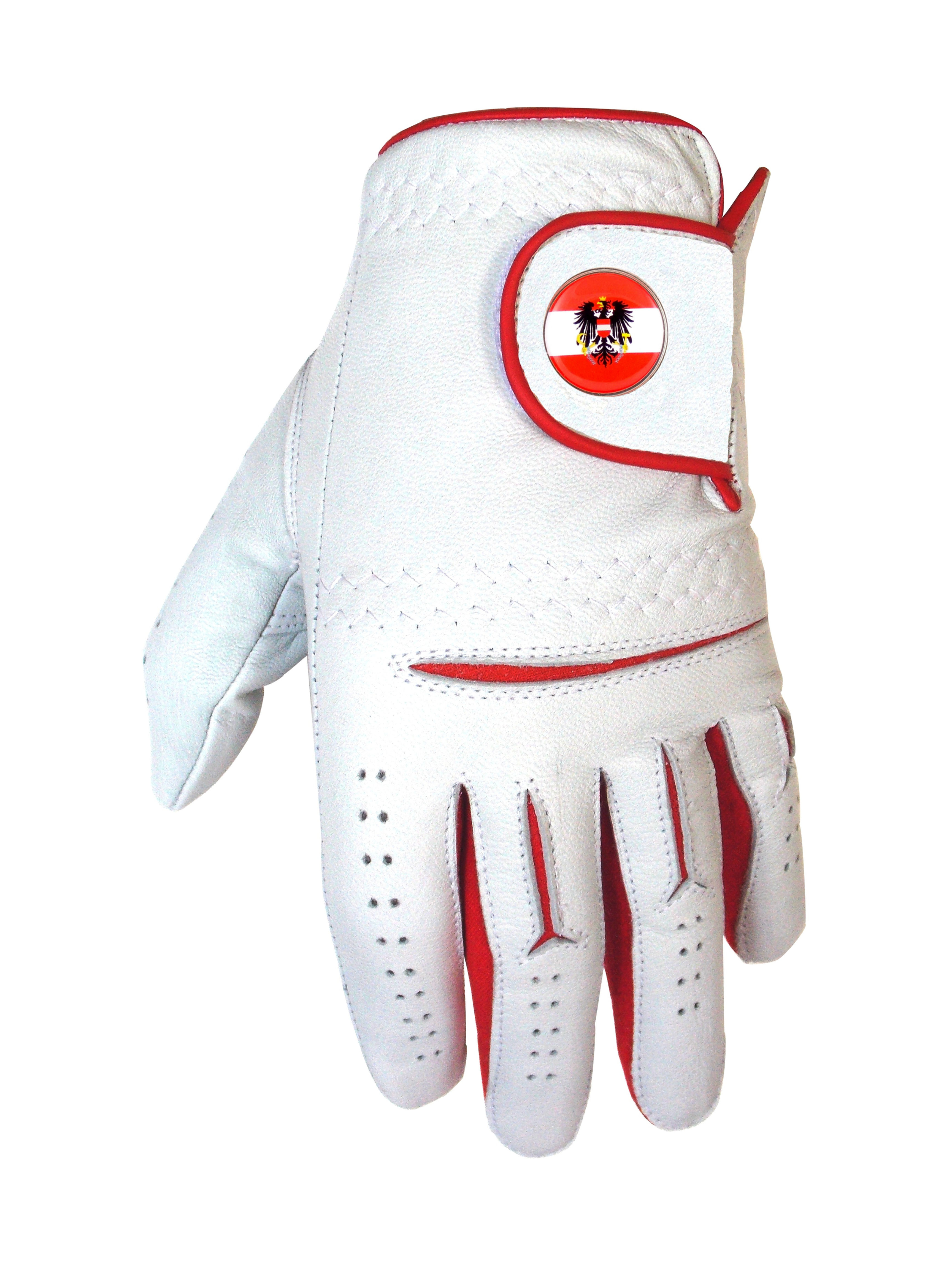 Men's Cabretta Leather Glove with Removable Austrian Flag Ball Marker