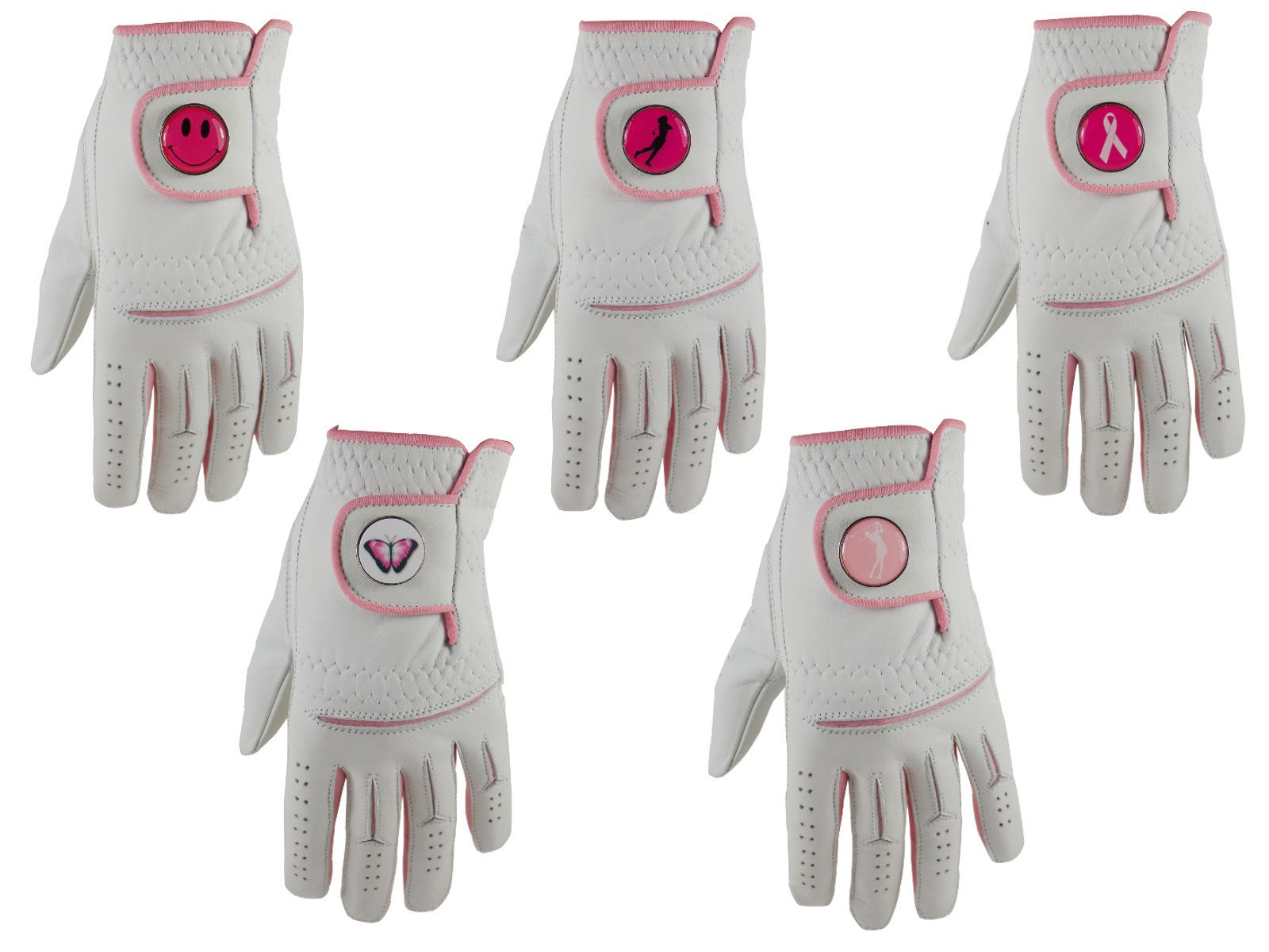 Ladies Pink Gloves with Pink Markers